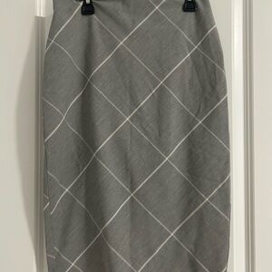 Express Gray Checkered Pencil Skirt